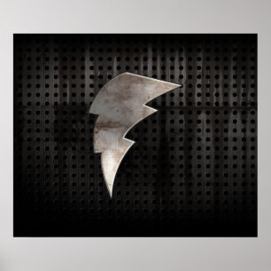 Lightning Bolt; Cool Black Poster