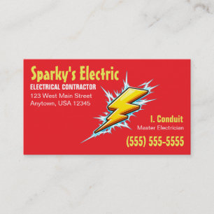 Lightning Bolt   Electrician / Contractor  Business Card