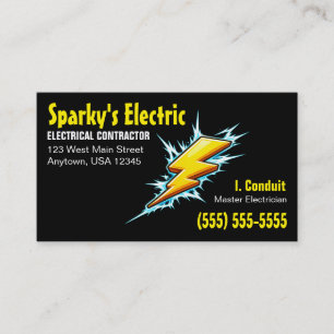 Lightning Bolt Electrician / Contractor Business Card