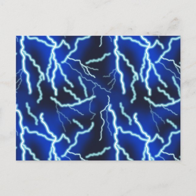 Lightning Bolt Electricity Thunderstorm Night Sky Holiday Postcard (Front)