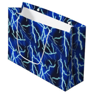 Lightning Bolt Electricity Thunderstorm Night Sky Large Gift Bag
