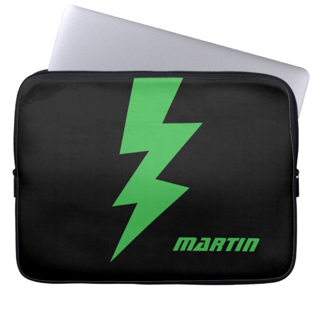 Lightning bolt flash strike logo personalised laptop sleeve (Front)