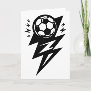 Lightning Bolt Footll Or Soccer Player Black Graph Card