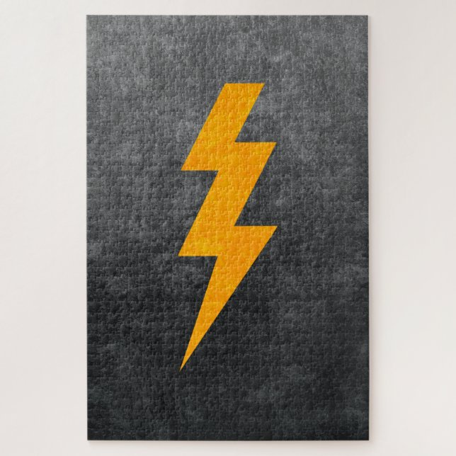 Lightning Bolt in Concrete Jigsaw Puzzle (Vertical)
