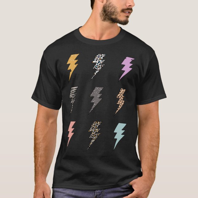 Lightning Bolt Leopard Zebra Cheetah  Lightning Bo T-Shirt (Front)