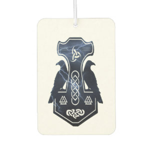 Lightning Bolt Norse Thor's Hammer Car Air Freshener