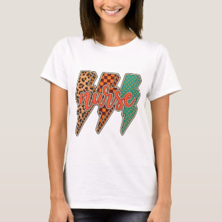 Lightning bolt nurse｜fall nurse png｜checkered nurs T-Shirt