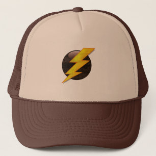 Lightning Bolt Retro Grunge Electric Badge Trucker Hat