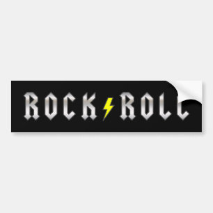 Lightning Bolt Rock and Roll Bumper Sticker