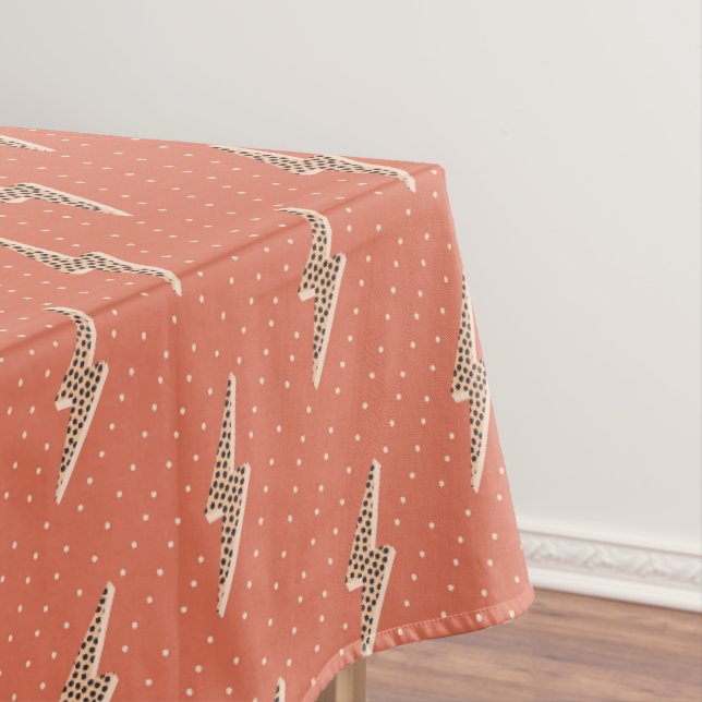 Lightning bolt soft pink  tablecloth (In Situ)