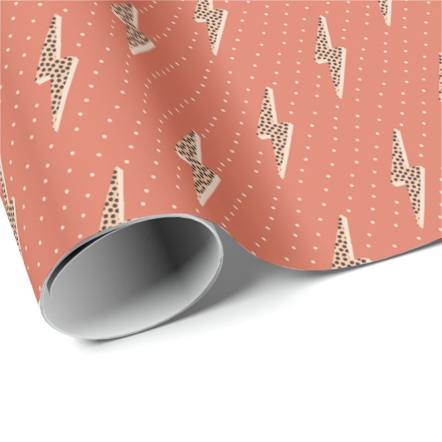 Lightning bolt soft pink  wrapping paper (Roll Corner)
