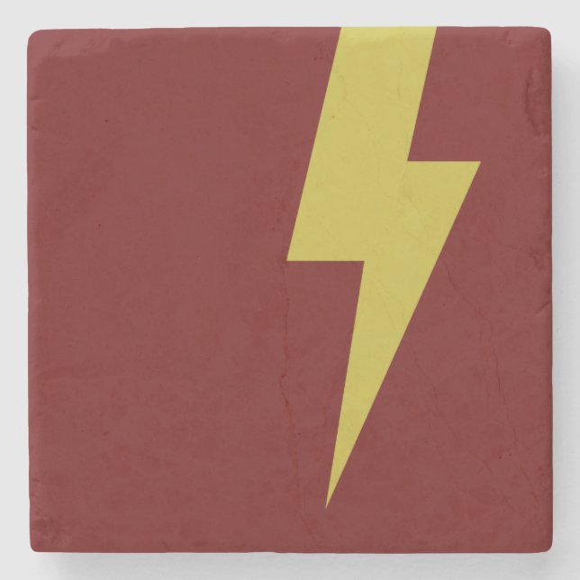 Lightning Bolt Stone Coaster (Front)