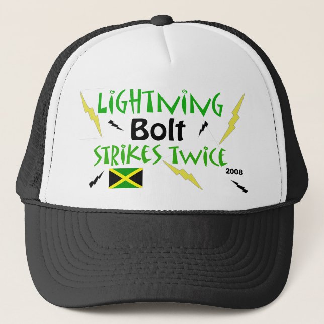 lightning bolt strikes twice trucker hat (Front)