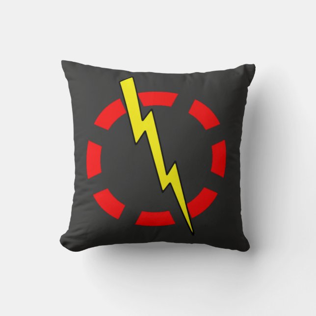 Lightning Bolt Symbol Plush Throw Pillow (Front)
