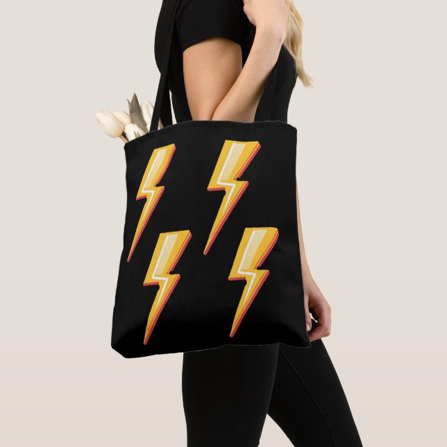 Lightning Bolt Tote Bag (Close Up)