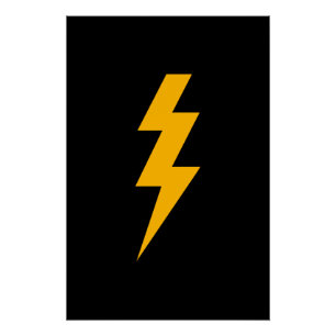 Lightning Bolt Yellow Poster
