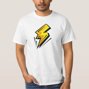 Lightning bolt - Yellow With Black Outlines T-Shirt