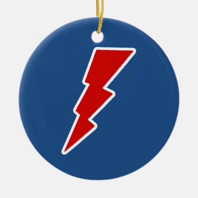 lightning bolts ceramic ornament (Front)