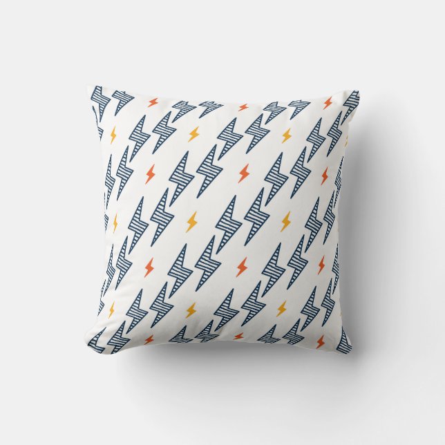 Lightning Bolts Doodle Seamless Flash Cushion (Front)