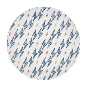 Lightning Bolts Doodle Seamless Flash Cutting Board