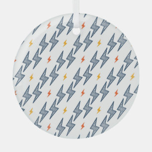 Lightning Bolts Doodle Seamless Flash Glass Tree Decoration