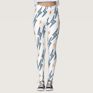 Lightning Bolts Doodle Seamless Flash Leggings