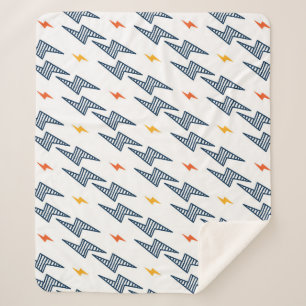 Lightning Bolts Doodle Seamless Flash Sherpa Blanket