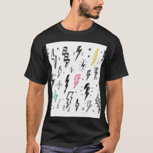 Lightning bolts, hand-drawn doodle set. T-Shirt