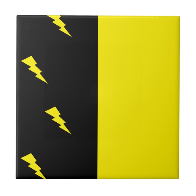 Lightning bolts pattern ceramic tile (Front)