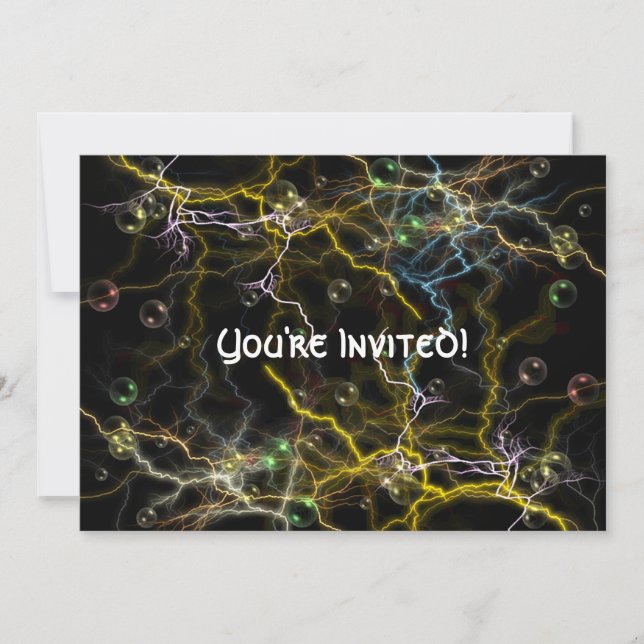 Lightning Bubble Invitation (Front)