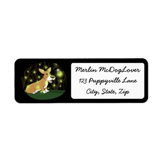Lightning Bug Corgi Return Address Label