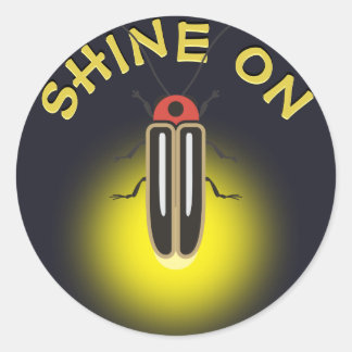 Lightning Bug Firefly "Shine On" Template Classic Round Sticker