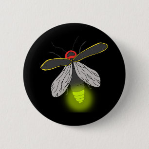lightning bug flight lit 6 cm round badge