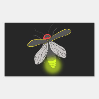 lightning bug flight lit rectangular sticker