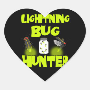 lightning bug hunter heart sticker