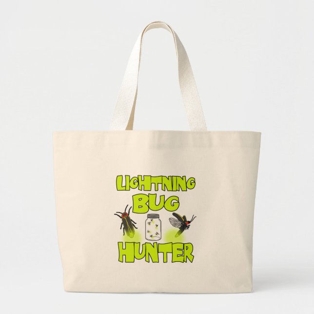 lightning bug hunter large tote bag (Front)