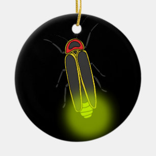 lightning bug lit ceramic ornament