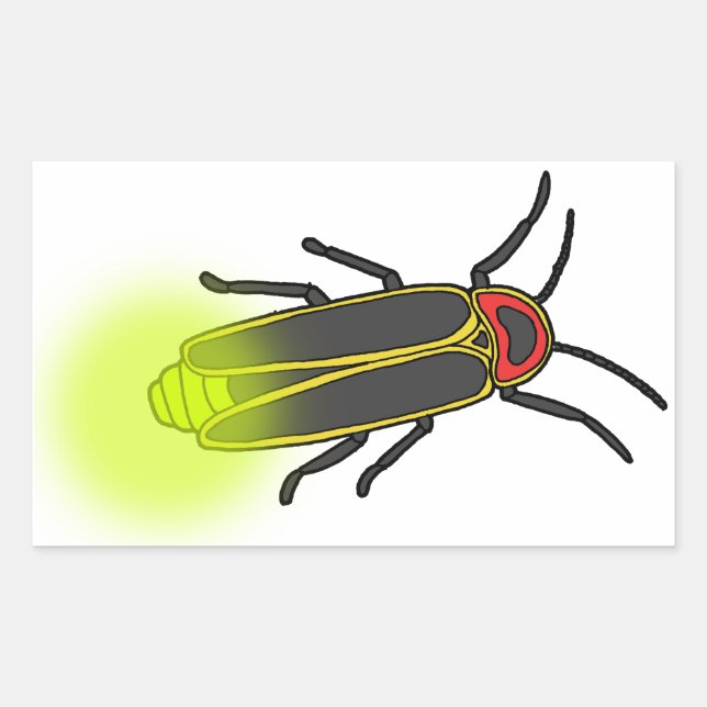 lightning bug lit rectangular sticker (Front)