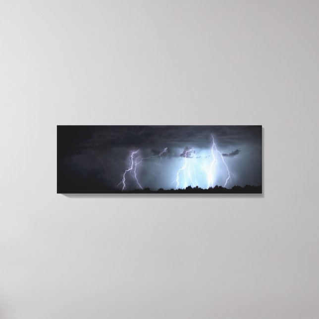 Lightning crashes, black clouds  canvas print (Front)