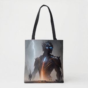 Lightning Cyborg Warrior Tote Bag