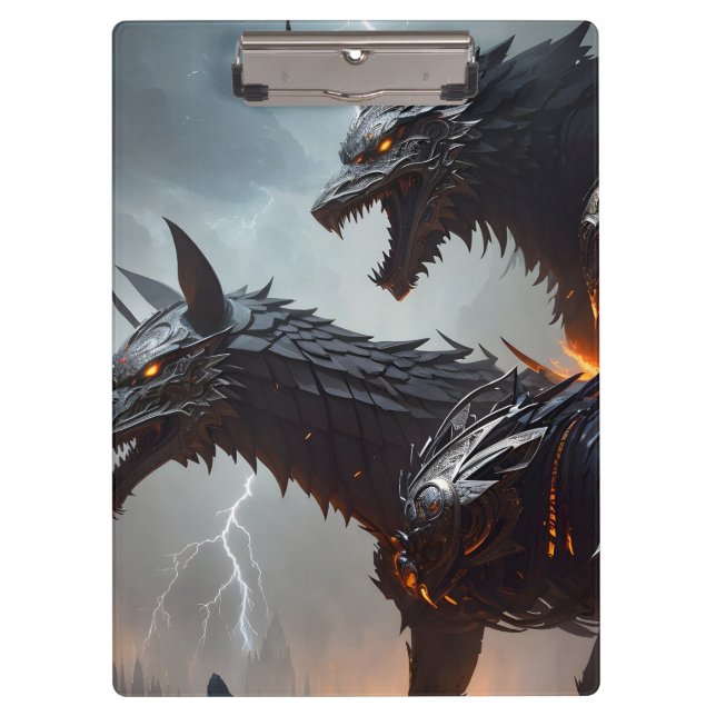 Lightning Cyborg Wolves Clipboard (Front)