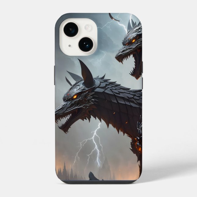 Lightning Cyborg Wolves iPhone Case (Back)