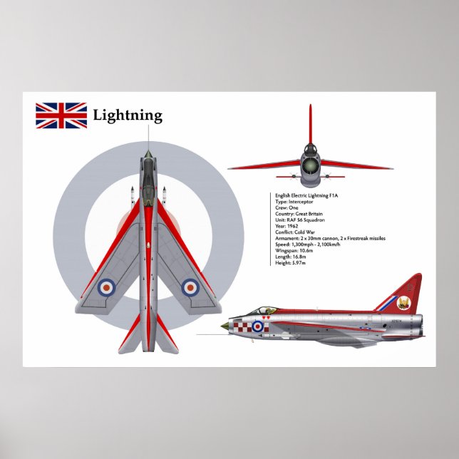 Lightning F1A 56 Squadron Poster (Front)