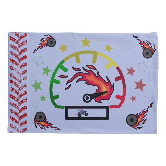 Lightning Fire Monster Truck Pillowcase (Back)