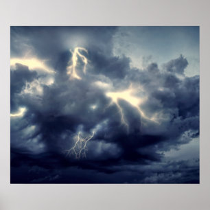 Lightning Flashes During Thunderstorm Poster
