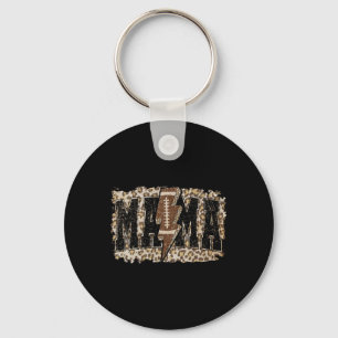 Lightning Football Mama Leopard Game Day Thanksgiv Key Ring