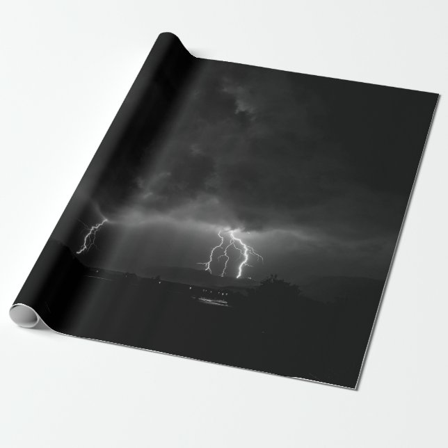 LIGHTNING ILLUSTRATION WRAPPING PAPER (Unrolled)