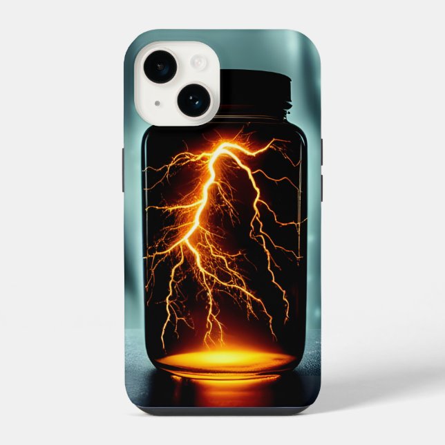 Lightning In A Bottle Digital Art iPhone Case (Back)
