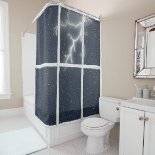 Lightning in Window Shower Curtain