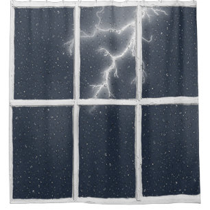Lightning in Window  Shower Curtain